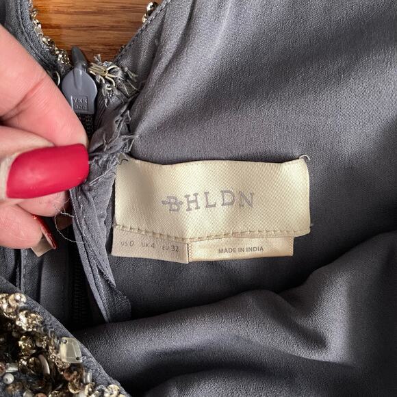 BHLDN Avery Bridesmaid Dress Womens Sz 0 Hydrangea Fairy Sequined Formal Whimsy - Picture 11 of 16